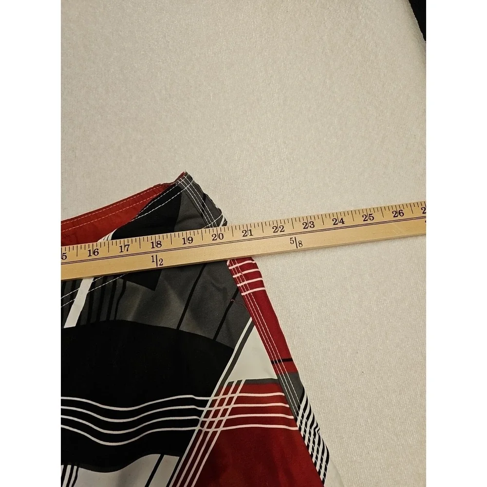 Joe Boxer‎ Swim Trunks Mens XL Board Shorts Red Black Geometric
